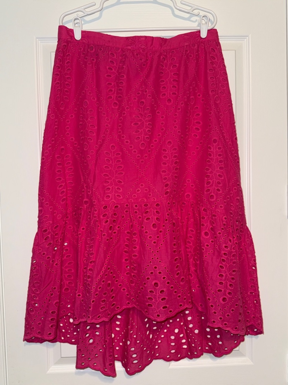 Banana Republic Hot Pink Eyelet High-Low Skirt